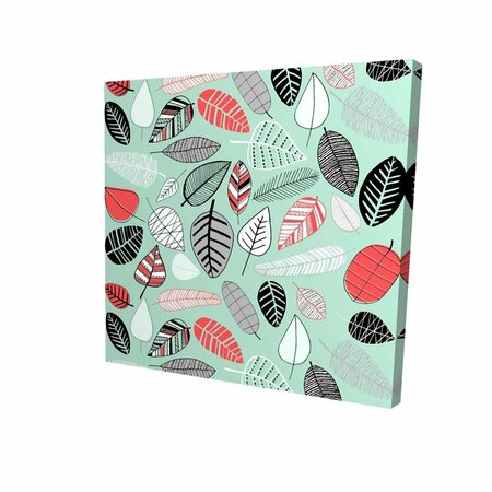 FONDO 16 x 16 in. Turquoise Leaf Patterns-Print on Canvas FO2790545